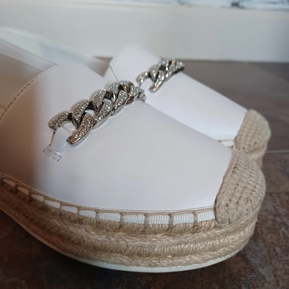 Karl Lagerfeld white leather